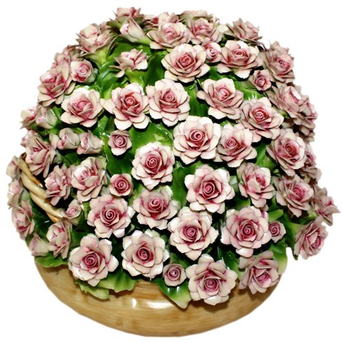 Букет розовых роз статуэтка из фарфора