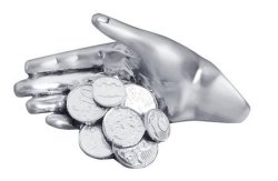Статуэтка Рука удачи с монетами глянцевая