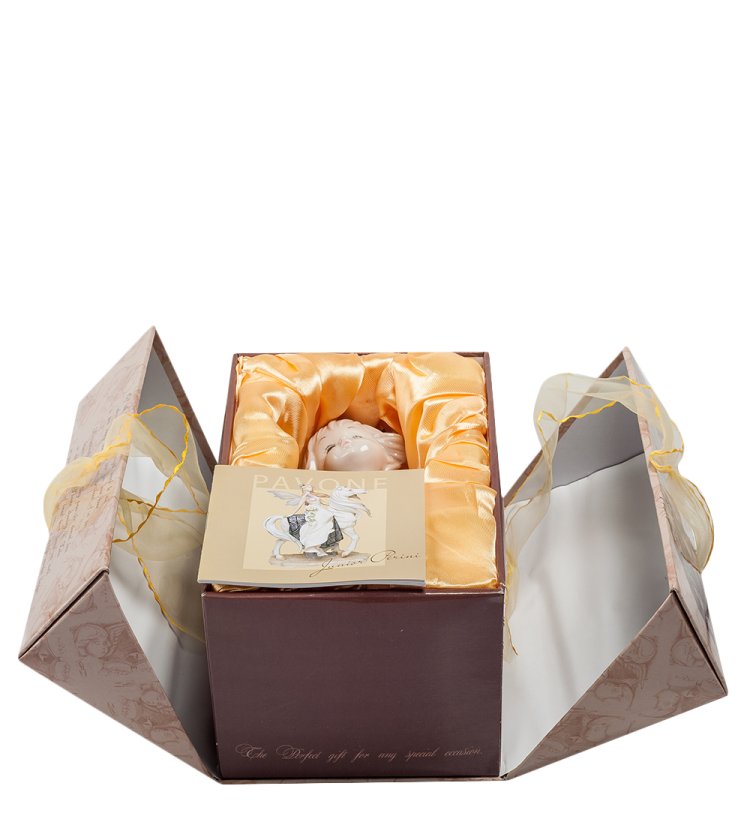 Статуэтка из фарфора Ангелок девочка Pavone JP-05/ 3, фотография в упаковке