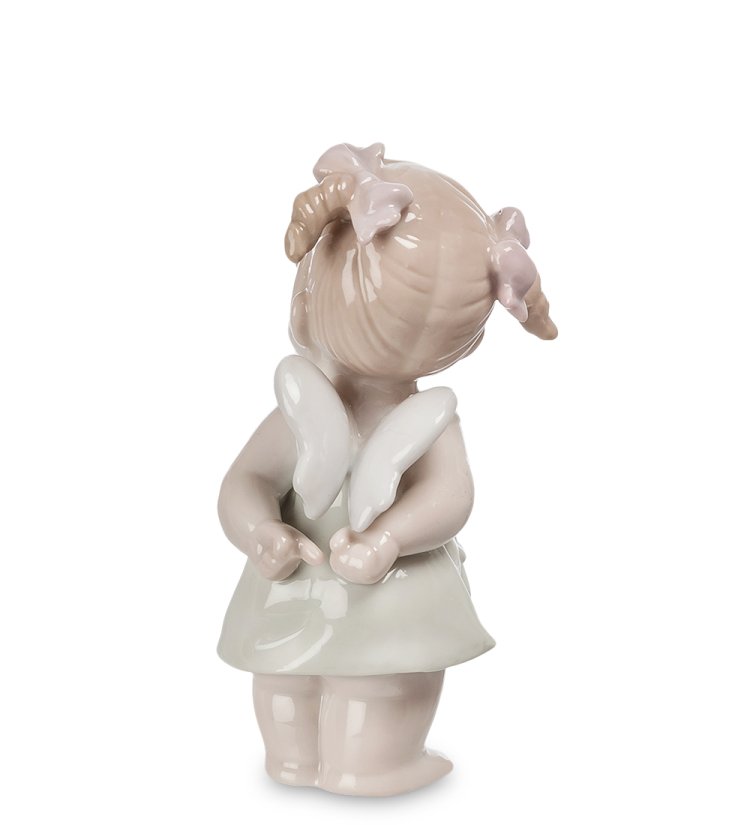 Статуэтка из фарфора Девочка Ангелочек руки за спиной Pavone JP-36/ 2, фотография со спины