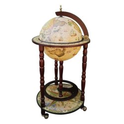 Напольный глобус бар со сферой 33 см, светлый