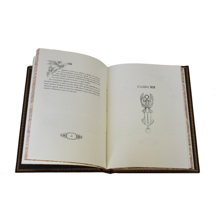 Книга в кожаном переплете Наставления о государственных делах - Плутарх BG1333M, фотография разворота книги