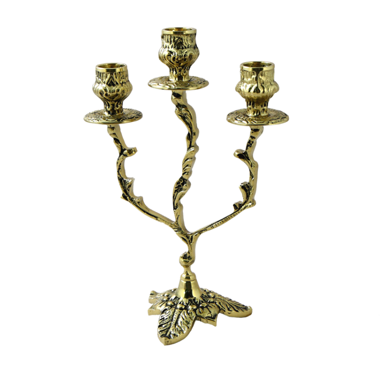 Канделябр на 3 свечи Рендаду, золотой Bello De Bronze BP-14046-D