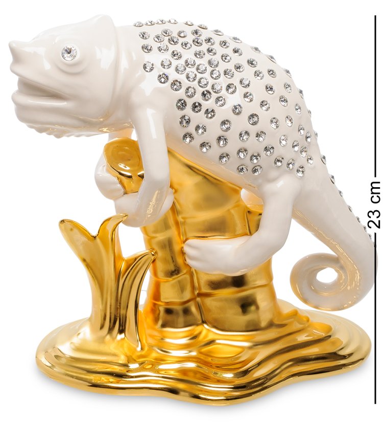 Статуэтка из керамики Хамелеон со стразами Swarovski Ahura