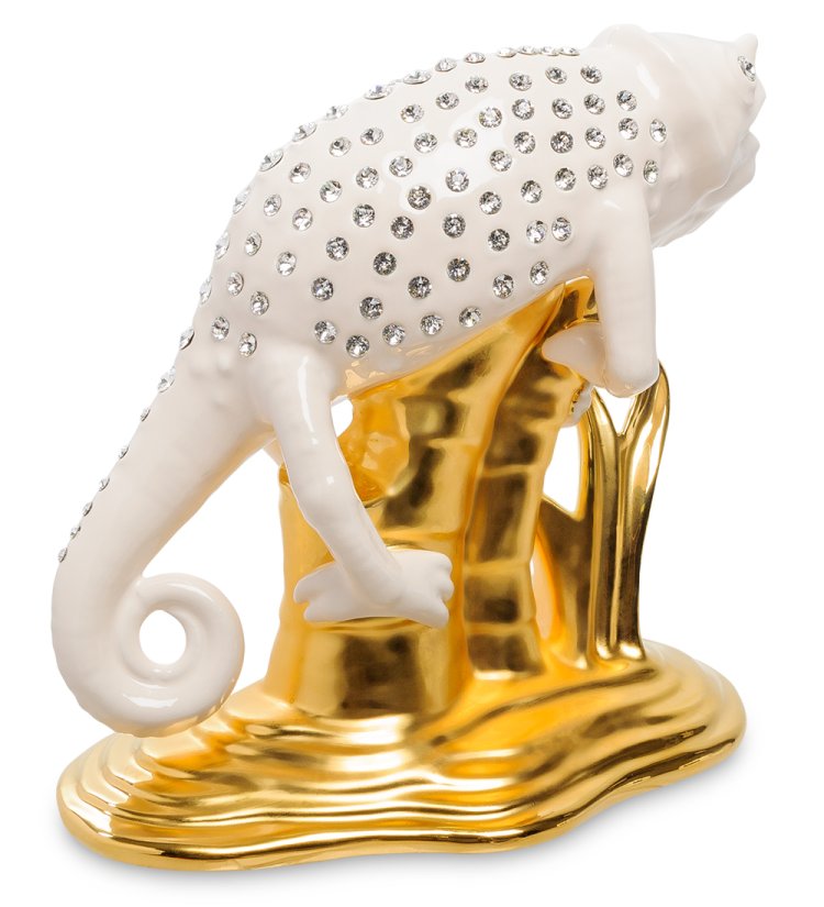 Статуэтка из керамики Хамелеон со стразами Swarovski Ahura, фотография сбоку