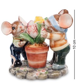 Статуэтка из керамики Два мышонка играют в прятки