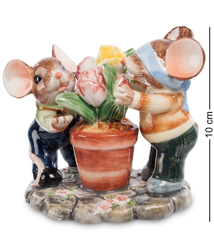 Статуэтка из керамики Два мышонка играют в прятки Pavone CMS-52/15