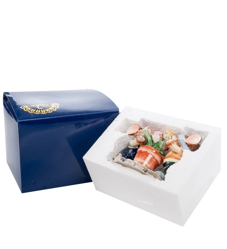 Статуэтка из керамики Два мышонка играют в прятки Pavone CMS-52/15, фотография в упаковке