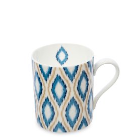 Кружка из фарфора Орнамент Синие Нотки