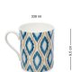 Кружка из фарфора Орнамент Синие Нотки Ornamento di colore Pavone JK-258, оборотная сторона