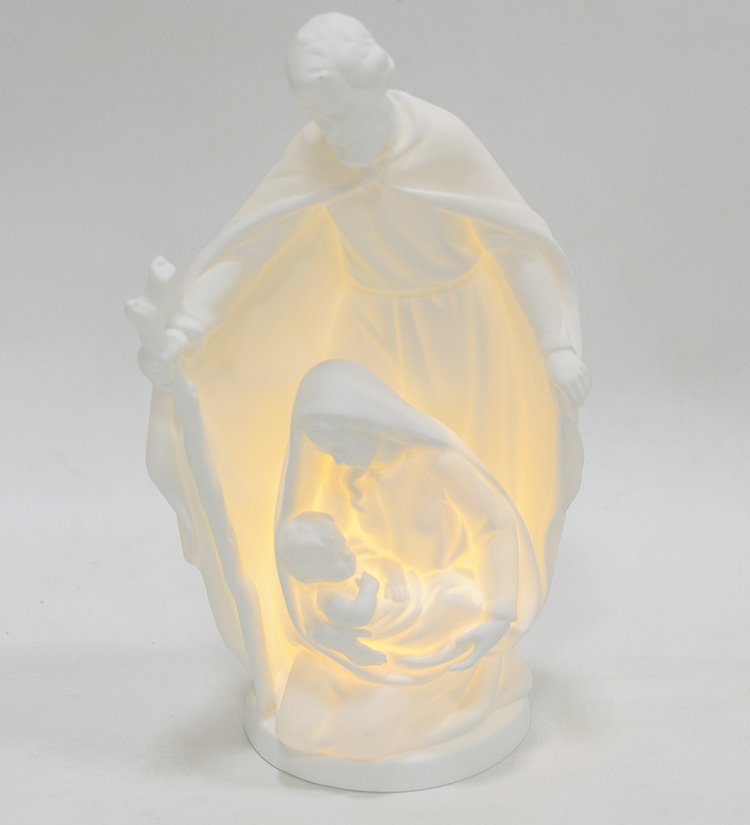 Фарфоровая Статуэтка с подсветкой Рождество Христово Pavone JP-186/18, фотография подсветки