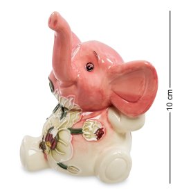 Фигурка из фарфора Розовый Слоник с поднятым хоботом
