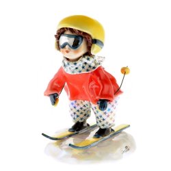 Фарфоровая статуэтка Горнолыжник