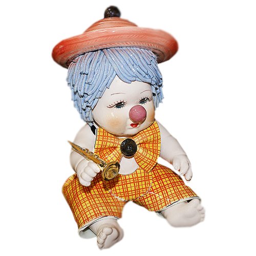 Фигурка из фарфора Клоун в шляпе с трубой