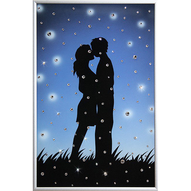 Картина Звездопад любви c кристаллами Swarovski