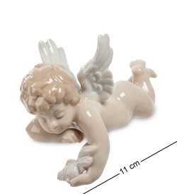 Фигурка на полку из фарфора Ангелок с рыбкой