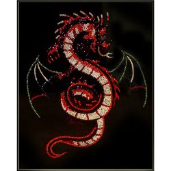 Картина Крылатый дракон c кристаллами Swarovski