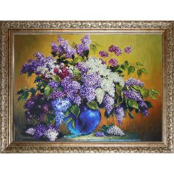 Картина Букет сирени c кристаллами Swarovski