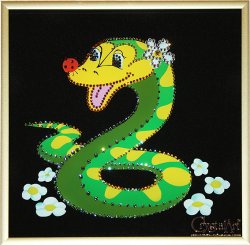 Картина Змейка c кристаллами Swarovski