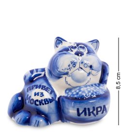 Фигурка Кот с Икрой Голубая гжель