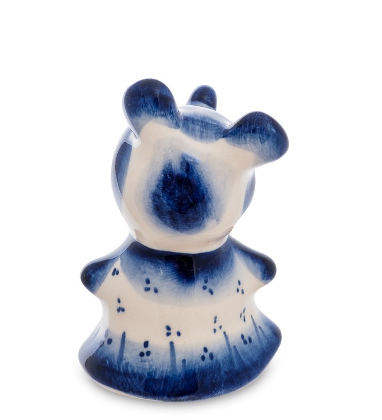 Фигурка Мышка-Буся Голубая гжель ГЛ-627, фотография со спины