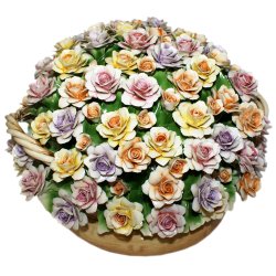 Букет разноцветных роз статуэтка из фарфора