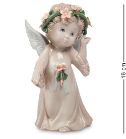 Статуэтка из фарфора Ангел девочка с цветочным венком
