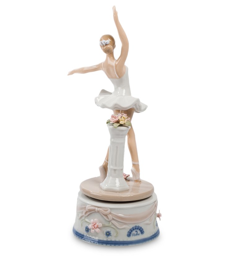Музыкальная Статуэтка из фарфора Балерина в танце Pavone CMS-19/21, фотография со спины