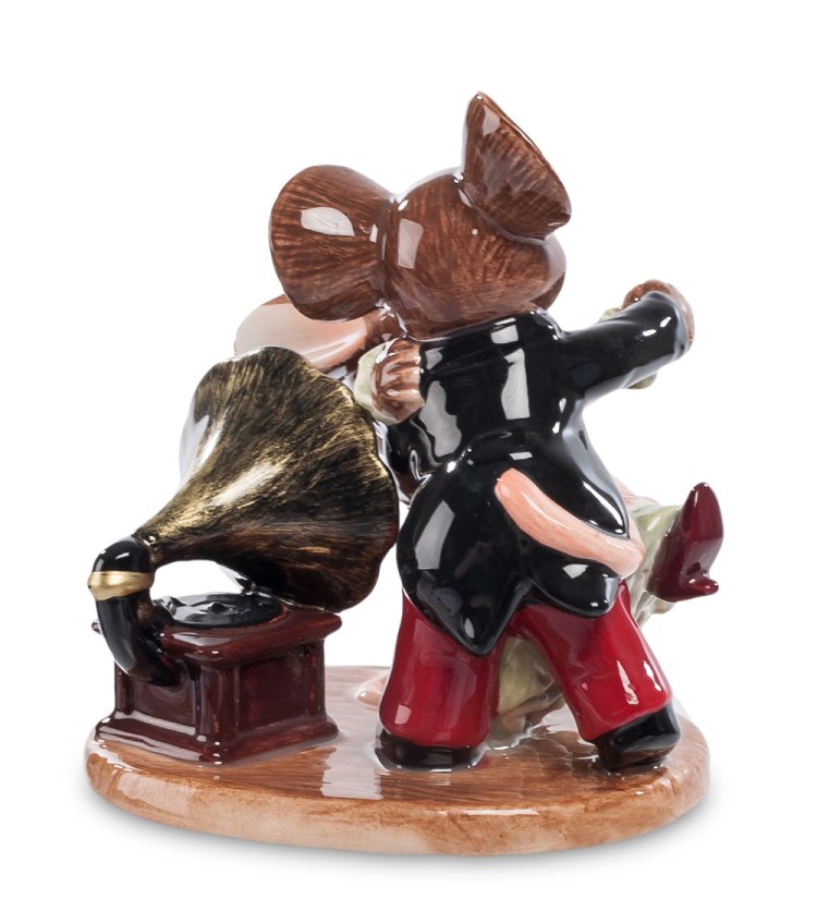 Статуэтка из керамики Танцующая парочка мышей Pavone CMS-52/16, фотография со спины