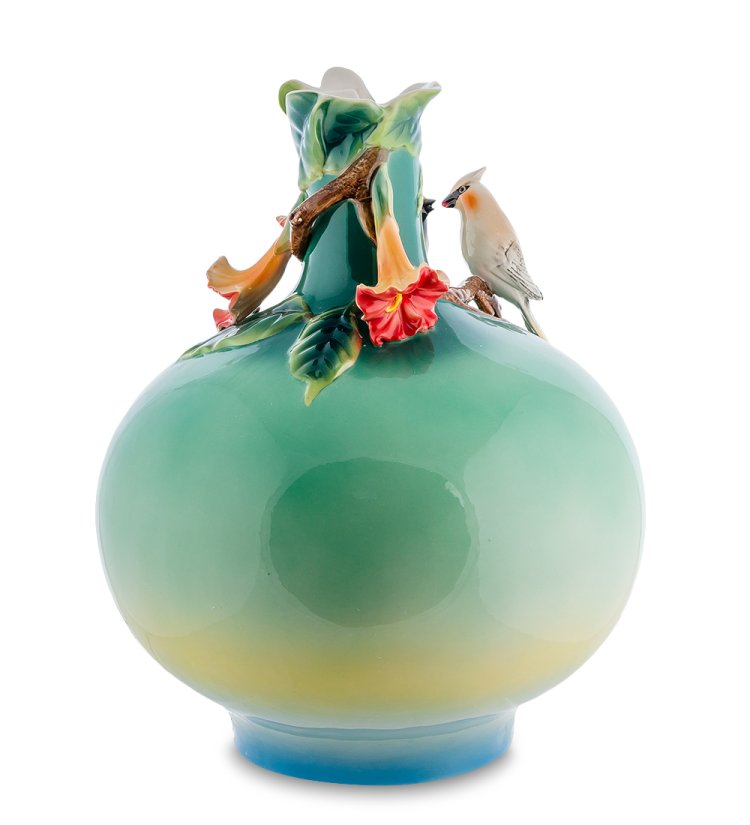 Фарфоровая ваза Цветы Дурмана Pavone FM-52, фотография с обратной стороны