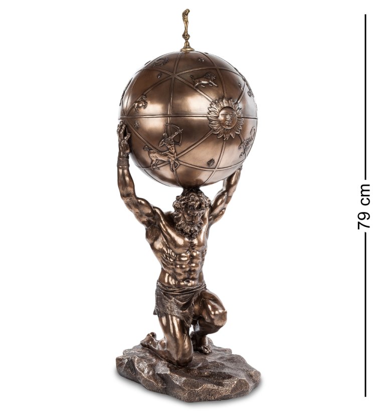 Статуэтка-шкатулка Атлас - Медный Глянец Veronese WS-604