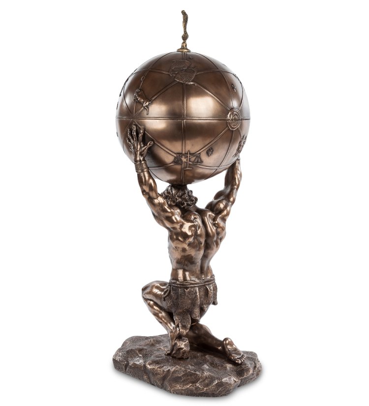 Статуэтка-шкатулка Атлас - Медный Глянец Veronese WS-604, оборотная сторона