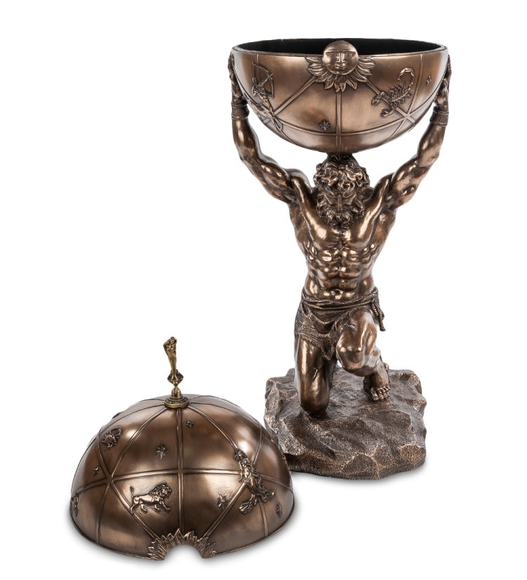 Статуэтка-шкатулка Атлас - Медный Глянец Veronese WS-604, разборный вид