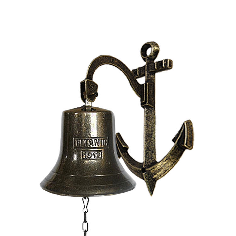 Судовая рында Титаник на кронштейне Темный Якорь - Диаметр 18 см Alberti Livio AL-80-210-A-ANT