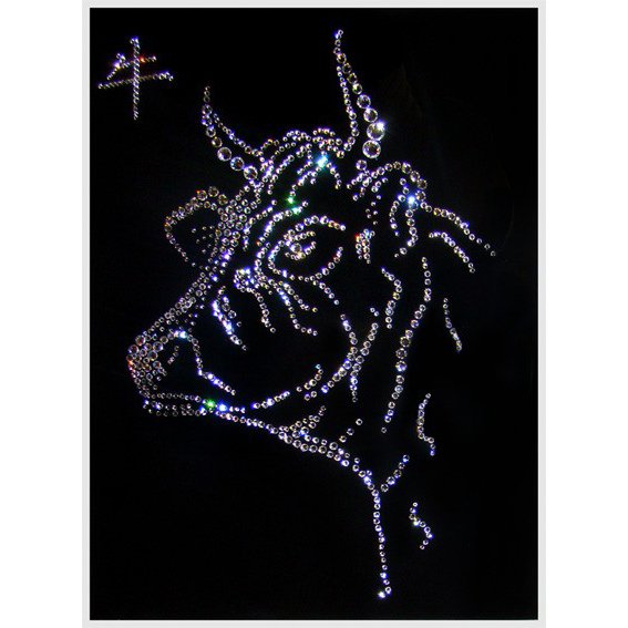 Картина Символ года - бык c кристаллами Swarovski
