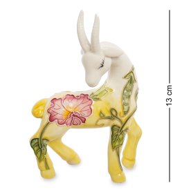 Статуэтка из фарфора Желтая Коза с цветами