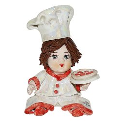 Статуэтка из фарфора Повар с пиццей