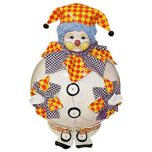 Статуэтка из фарфора Клоун - копилка в желтой шапке