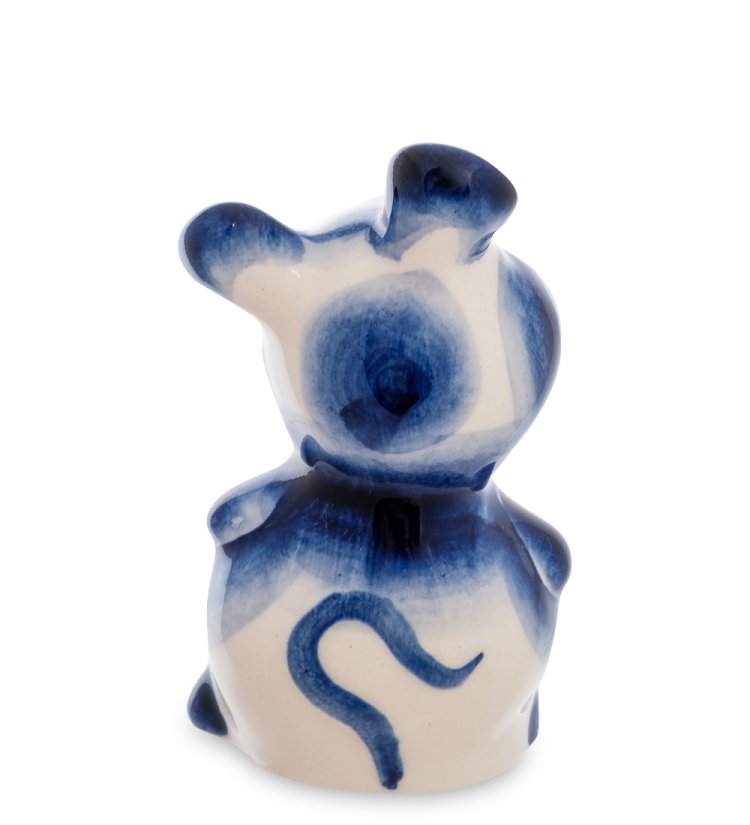 Фигурка Мышонок Боня Голубая гжель ГЛ-629, фотография со спины