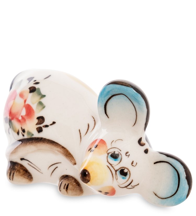 Статуэтка ушастая Мышь Цветная гжель ГЛ-557