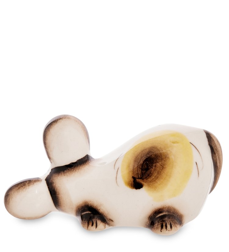 Статуэтка ушастая Мышь Цветная гжель ГЛ-557, фотография со спины