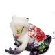 Статуэтка из фарфора Белая Лягушка с цветком и бабочкой Pavone JP-247/ 5