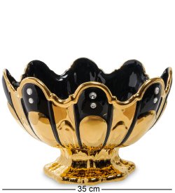 Большая Чаша для фруктов Антонио, черная с золотом
