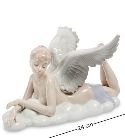 Статуэтка из фарфора Девушка Ангел лежит на облаке