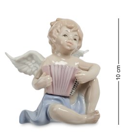 Статуэтка из фарфора Ангелочек музыкант с баяном