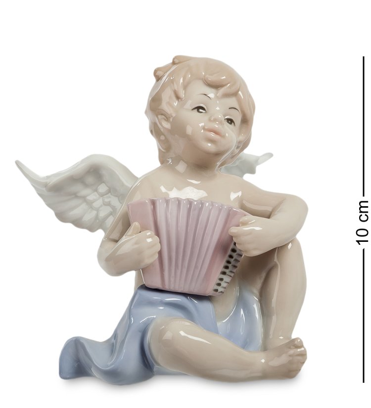 Статуэтка из фарфора Ангелочек музыкант с баяном Pavone JP-16/ 6