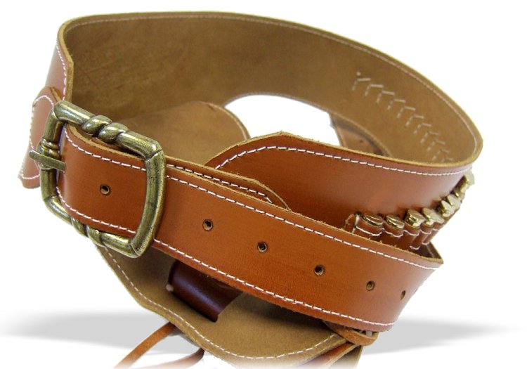 Патронташ кожаный коричневый с 1 кобурой Denix 721, фотография 3