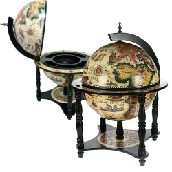 Глобус-бар настольный на ножках, сфера 33 см