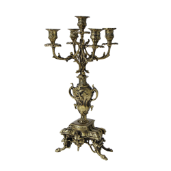 Канделябр на 5 свечей Каранка, цвет антик