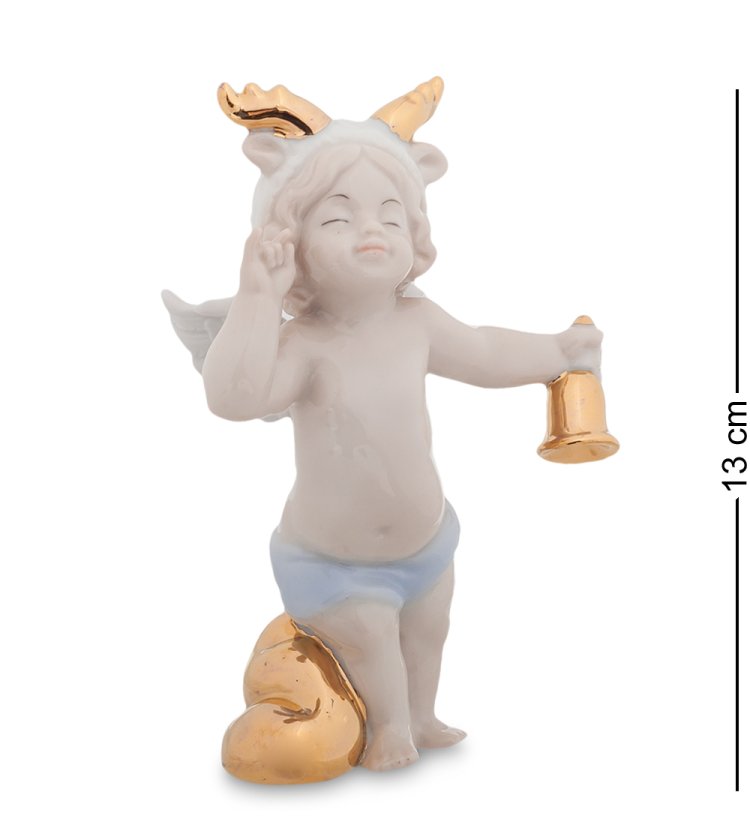 Статуэтка из фарфора Рождественский ангел с колоколом Pavone JP-47/ 6